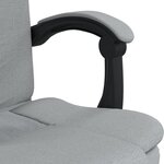 vidaXL Fauteuil inclinable de bureau Gris clair Tissu