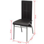 Vidaxl chaises à manger lot de 4 noir similicuir