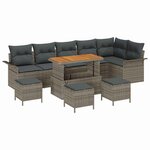 vidaXL Ensemble de canapé de jardin 10 Pièces Gris 110 x 55 x 71 cm