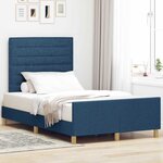 vidaXL Cadre de lit avec tête de lit Bleu 120 x 200 cm tissu