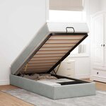 vidaXL Cadre de lit ottoman avec matelas gris clair 80x200 cm velours