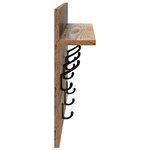 vidaXL Porte-manteau mural avec étagère Montage mural avec stockage Bois ancien 60 x 40 x 12 cm