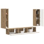 vidaXL Ensemble meuble TV 4 Pièces Chêne artisanal Bois d'ingénierie