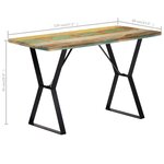 vidaXL Table à manger 120x60x76 cm Bois de récupération massif