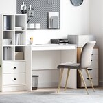 vidaXL Bureau d'ordi Blanc Bois d'ingénierie 90 x 50 x 76 cm Solide