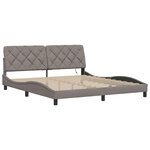vidaXL Cadre de lit avec LED sans matelas taupe 180x200 cm tissu