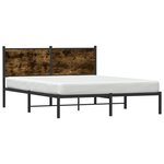vidaXL Cadre de lit en métal sans matelas chêne fumé 140x190 cm
