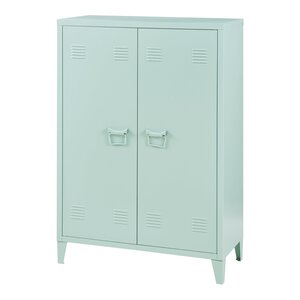Casier de bureau métallique à 2 portes 110 x 75 x 33 cm vert pastel 03_0009181