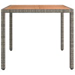 vidaXL Table de jardin et dessus en bois Gris Résine tressée et acacia