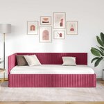 vidaXL Cadre de lit d'angle Bordeaux 100 cm x 200 cm tissu