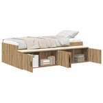 vidaXL Cadre de Lit de Rangement Chêne Artisan 80x200 cm