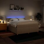 vidaXL Sommier à lattes de lit avec matelas Crème 180x200 cm Tissu