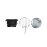 Barbecue à charbon portable Ø 27 cm grille acier chromé - Hauteur 24 cm - Pieds pliables poignées
