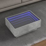 vidaXL Table basse avec LED gris béton 70x50x30 cm bois d'ingénierie