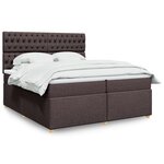 vidaXL Sommier à lattes de lit avec matelas Marron foncé 200x200 cm