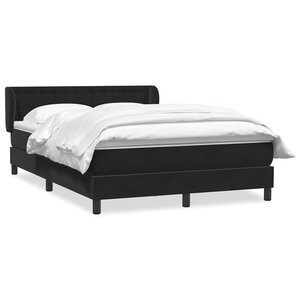 vidaXL Sommier à lattes de lit avec matelas noir 160x220 cm velours