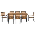 vidaXL Ensemble de salle à manger pour jardin 9 Pièces Noir