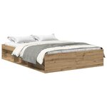 vidaXL Cadre de lit sans matelas chêne artisanal 140x190 cm