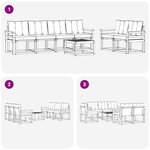 vidaXL Ensemble de canapés d'extérieur 7 pc Blanc et gris clair