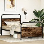 vidaXL Cadre de lit sans matelas 100x200 cm chêne fumé bois ingénierie