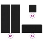 vidaXL Ensemble TV mural en chêne noir en 5 pièces