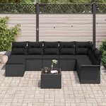 vidaXL Ensemble de canapé de jardin 9 Pièces Beige Poly rotin