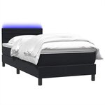 vidaXL Sommier à lattes de lit avec matelas et LED noir 80x220 cm velours