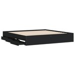 vidaXL Cadre de lit avec tiroirs noir 200x200 cm bois d'ingénierie