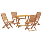 vidaXL Ensemble de Salle à Manger de Jardin de 5 Pièces en Bois Massif d'Acacia