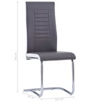 vidaXL Chaises à manger cantilever lot de 4 gris similicuir