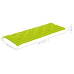 vidaXL Banc de jardin avec coussin vert vif 150 cm Bois de teck massif