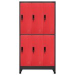 vidaXL Armoire à casiers Anthracite et rouge 90x45x180 cm Acier