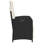 vidaXL Chaise inclinable de jardin et repose-pied noir résine tressée