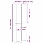 vidaXL Armoire Gris Béton 55x25x189 cm en Bois Ingénierie