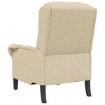 vidaXL fauteuil Crème 76 x 94 x 102 cm Microfibre