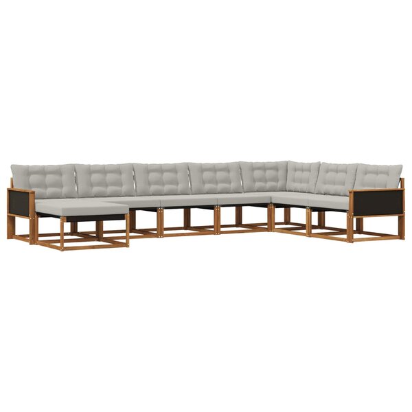 vidaXL Ensemble de canapés d'extérieur 8 Pièces Naturel et gris clair