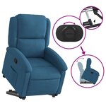 vidaXL Fauteuil inclinable bleu velours