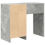 vidaXL Bureau d'écriture gris Béton gris Béton Standard Rangement