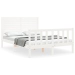 vidaXL Cadre de lit sans matelas blanc bois de pin massif