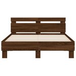 vidaXL Cadre de lit avec LED sans matelas chêne marron 120x190 cm