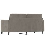 vidaXL Canapé à 2 places Gris clair 140 cm Velours