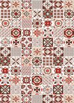 Tapis de Cuisine carreaux de Ciment 50 x 120 cm - Orange