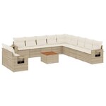 vidaXL Salon de jardin avec coussins 12 Pièces beige résine tressée