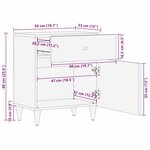 vidaXL Cabinet de chevet avec tiroir marron miel 50 x 33 x 60 cm