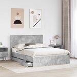 vidaXL Cadre de lit Gris béton 150 x 200 cm Bois Ingénierie