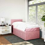 vidaXL Sommier à lattes de lit avec matelas Rose 90x200 cm Velours