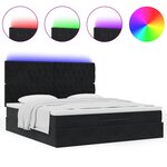 VidaXL Cadre de lit ottoman avec matelas noir 180x200cm velours