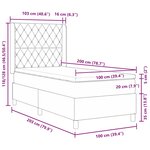 Lit avec sommier et matelas vidaXL avec LED Noir 100x200 cm Velours