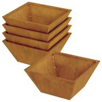 vidaXL Pot de jardin en forme de bol 5 Pièces Rouillé 35 x 35 x 15 cm