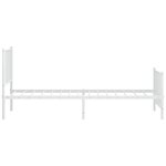 vidaXL Cadre de lit métal sans matelas avec pied de lit blanc 90x200cm